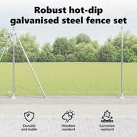 VidaXL Afrasteringspaal zilver 10 x 1,5 m (25 mm gaas) staal - thumbnail