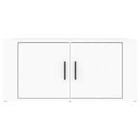 Salontafel 80x50x36 cm bewerkt hout wit - thumbnail