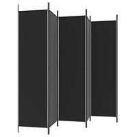 Kamerscherm met 6 panelen 300x200 cm stof zwart - thumbnail