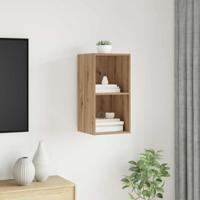 TV-kast artisanaal eikenkleurig 37 x 37 x 72 cm Bewerkt hout - thumbnail
