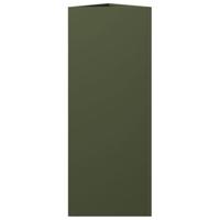 Plantenbak driehoek 30x26x75 cm staal olijfgroen - thumbnail