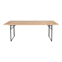 Inklapbare houten tafel H 75,5 x 220 x 70 cm - thumbnail