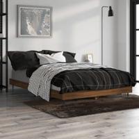 Bedframe bewerkt hout bruineikenkleurig 120x190 cm - thumbnail