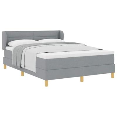 Boxspringbed met matras Lichtgrijs 140 x 190 cm Stof