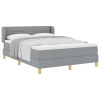 Boxspringbed met matras Lichtgrijs 140 x 190 cm Stof - thumbnail