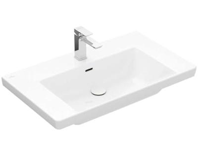 Wastafel Villeroy & Boch Subway 3.0 Met CeramicPlus 1 Kraangat Met Overloop 80x47x16.5 cm Stone White Villeroy & Boch