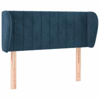 Hoofdbord met randen 103x23x78/88 cm fluweel donkerblauw - thumbnail