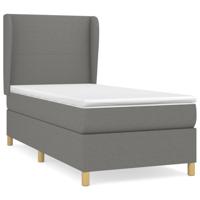 Boxspring met matras stof donkergrijs 90x190 cm - thumbnail