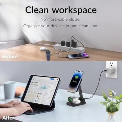 Mobilize 3in1 Charger Station MagSafe Compatible 15W Black