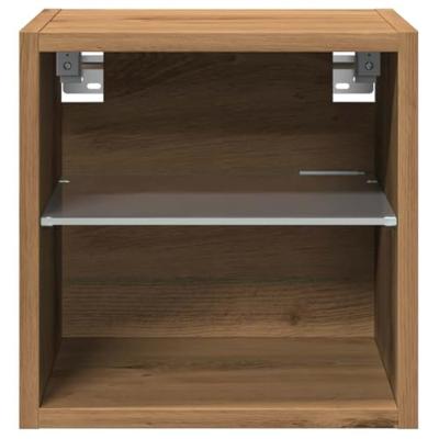 Tv-wandmeubel met LED-verlichting 30x28,5x30cm artisanaal eiken