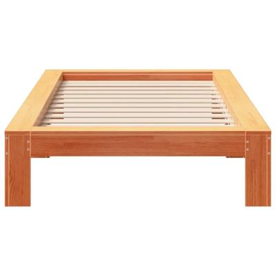 Bedframe zonder matras massief grenenhout wasbruin 100x200 cm