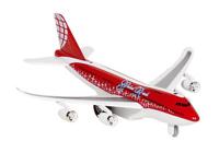 Goki Metalen Vliegtuig Met Geluid en Licht 18,5 cm Rood - thumbnail