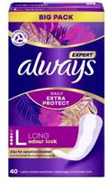 Always Always Slipeinlage Expert Daily Protect Long met Licht Geur BigPack 40 - thumbnail