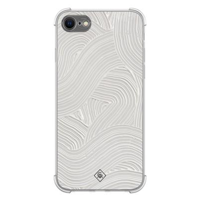 iPhone SE (2020/2022) / 8 / 7 shockproof hoesje - Abstract beige waves iPhone SE (2020/2022) / 8 / 7 shockproof hoesje - Abstract beige waves
