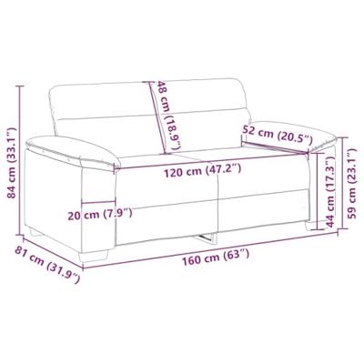 2-zitsbank 120 cm stof zwart