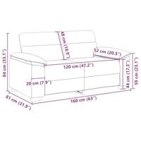 2-zitsbank 120 cm stof zwart - thumbnail