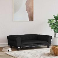 vidaXL Hondenmand 95x55x30 cm fluweel zwart, hondenbank, hondenbed, dierenmand, huisdierenbank, huisdierenmand, dierenbed, huisdierenbed, hondenkussen - thumbnail