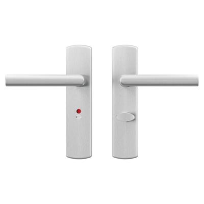 AXA AXA Curve klik deurkruk Milan op schild WC-/badkamersluiting 63/8 mm - aluminium