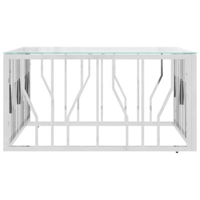 Salontafel 80x80x40 cm roestvrij staal en glas Salontafel 80x80x40 cm roestvrij staal en glas