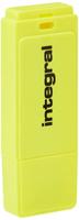 Integral Neon USB 2.0 stick, 16 GB, geel - thumbnail