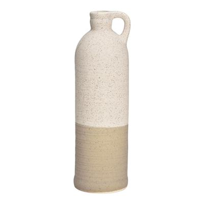 Vaas van porselein beige (B/H/D) 8x26x8cm alleen voor droogbloemen.
