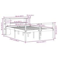 Bed met boekenkast zonder matras massief grenenhout 120x190 cm - thumbnail