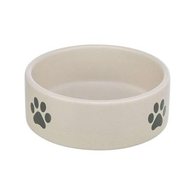 Trixie voerbak / drinkbak hond pootmotief keramiek lichtgrijs / grijs