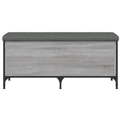 Opbergbankje 102x42x45 cm bewerkt hout grijs sonoma eikenkleur