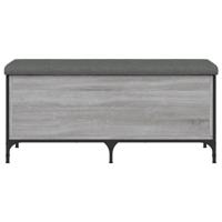 Opbergbankje 102x42x45 cm bewerkt hout grijs sonoma eikenkleur - thumbnail