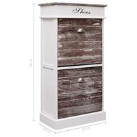 VidaXL Schoenenkast 50x28x98 cm paulowniahout bruin - thumbnail