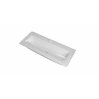 INK Reflekt Wastafel Polystone Centraal met 1 Kraangat - 1000x400x15 mm - Glans Wit - thumbnail