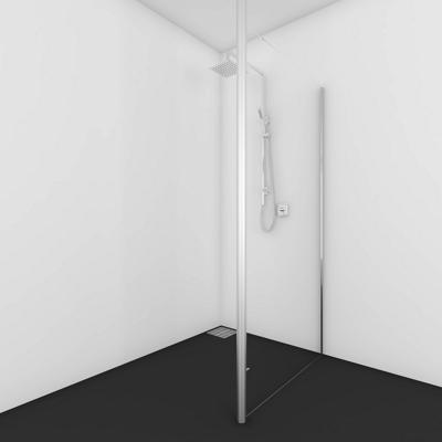 Inloopdouche Van Rijn ST01 Met RVS Staander 50 mm 124x200 cm Helder Glas 8 mm van Rijn