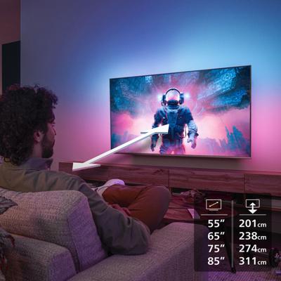 Philips Ambilight TV 75MLED910 Mini LED 4K Smart TV - 75 inch-scherm met P5 Perfect Picture Engine Ultra HD, Titan OS, Dolby Vision en Dolby Atmos Sound