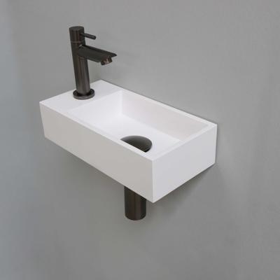 Fonteinset INK Versus 36x18x9 cm Polystone Glans Wit Met Kraangat Links Metal Black Fonteinset INK Versus 36x18x9 cm Polystone Glans Wit Met Kraangat Links Metal Black