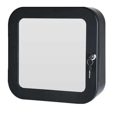 Medicijnkast Met Spiegel Zwart - 2 Sleutels Medicijnkast Met Spiegel Zwart - 2 Sleutels