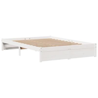 Bedframe met hoofdeinde zonder matras 140x190 cm wit