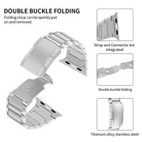 Titanium schakelband - Zilver - Geschikt voor Apple watch 38mm / 40mm / 41mm / 42mm - thumbnail