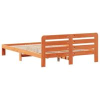 Bedframe zonder matras massief grenenhout wasbruin 140x200 cm - thumbnail