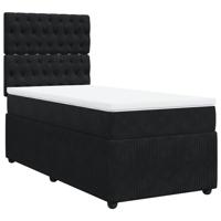 Boxspring met matras fluweel zwart 180x200 cm - thumbnail