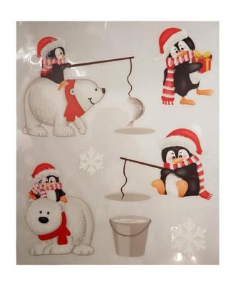 Raamsticker pinguïns 34,5 cm | 48 stuks