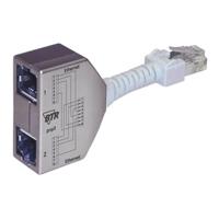 Metz Connect RJ45 Netwerk Y-adapter CAT 5 [2x RJ45-bus - 1x RJ45-stekker] Zilver - thumbnail