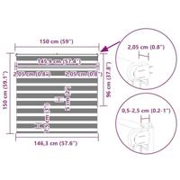 Zebra Blind 150x150 cm stofbreedte 145,9 cm polyester zandbruin - thumbnail