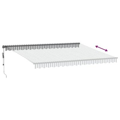 Luifel automatisch uittrekbaar 450x350 cm antraciet en wit