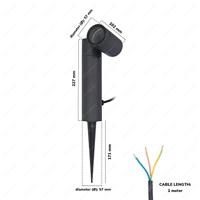 Pinero LED prikspot - GU10 4 Watt 345 Lumen - Dimbaar - Kantelbaar - 4000K neutraal wit - IP64 Waterdicht - Zwart - Tuinspot - Pinspot - thumbnail