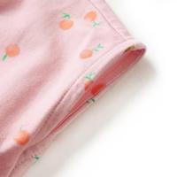 Kinderjurk met trekkoord puppy's en fruitprint 140 lichtoranje - thumbnail