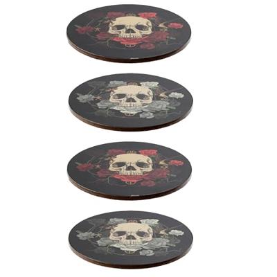 Schedel & Rozen Set 4 Onderzetters