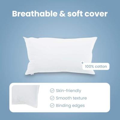 VidaXL Hoofdkussen met kussen 2 pcs wit 40 x 80 cm katoen