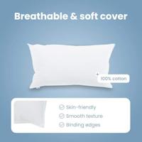 VidaXL Hoofdkussen met kussen 2 pcs wit 40 x 80 cm katoen - thumbnail