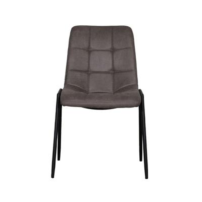 LABEL51 Eetkamerstoel Noor - Taupe - Micro Suede - Zwart Metalen Frame