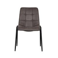 LABEL51 Eetkamerstoel Noor - Taupe - Micro Suede - Zwart Metalen Frame - thumbnail